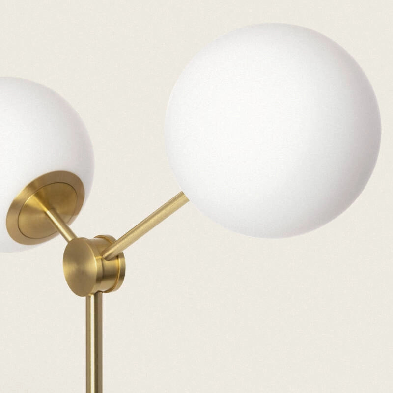 Lámpara de Pie Moon | 2 Luces E27 | Diseño Metal y Cristal