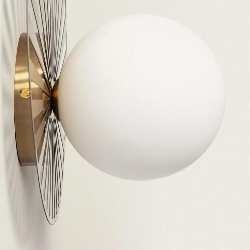 Lámpara de Pared | Art Decó Moderno | Cristal Opalino Dorado