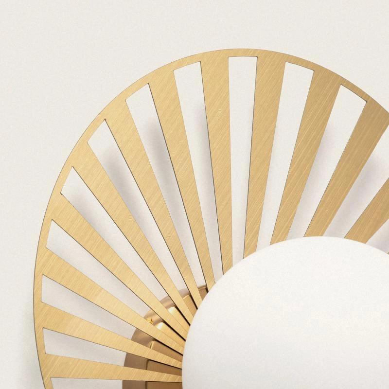 Lámpara de Pared | Art Decó Moderno | Cristal Opalino Dorado