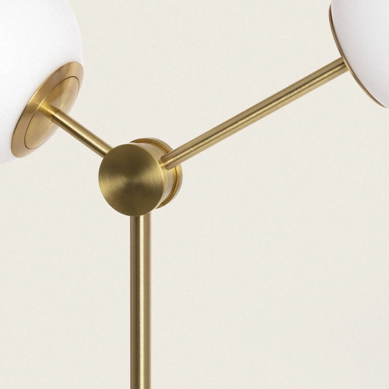 Lámpara de Pie Moon | 2 Luces E27 | Diseño Metal y Cristal
