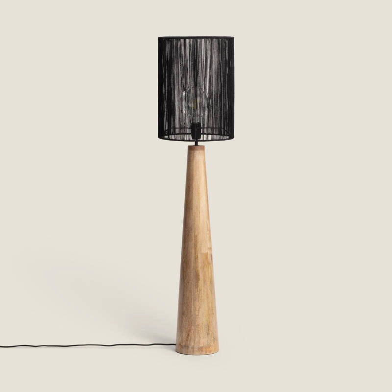 LÁMPARA DE PIE BALI, ELABORADA A MANO CON MADERA NATURAL