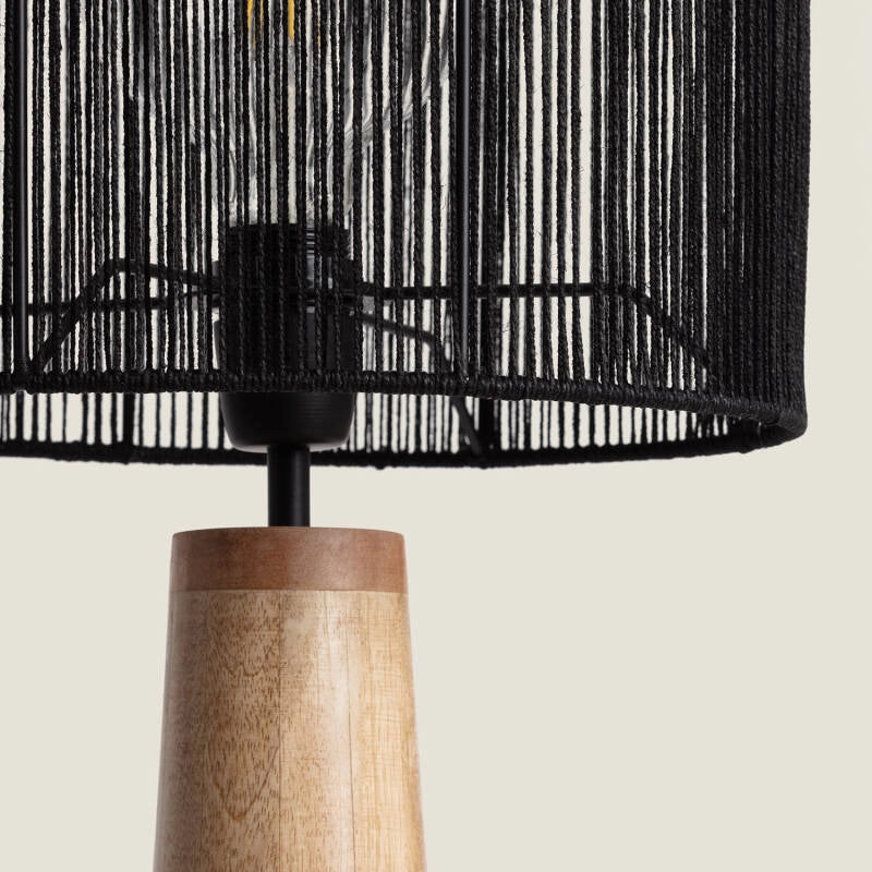 LÁMPARA DE PIE BALI, ELABORADA A MANO CON MADERA NATURAL