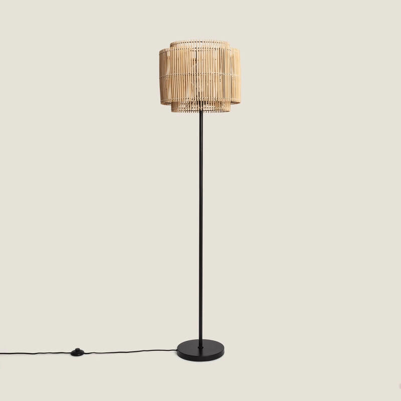 Lámpara de Pie Bambú Natural | Diseño Artesanal y Ecológico