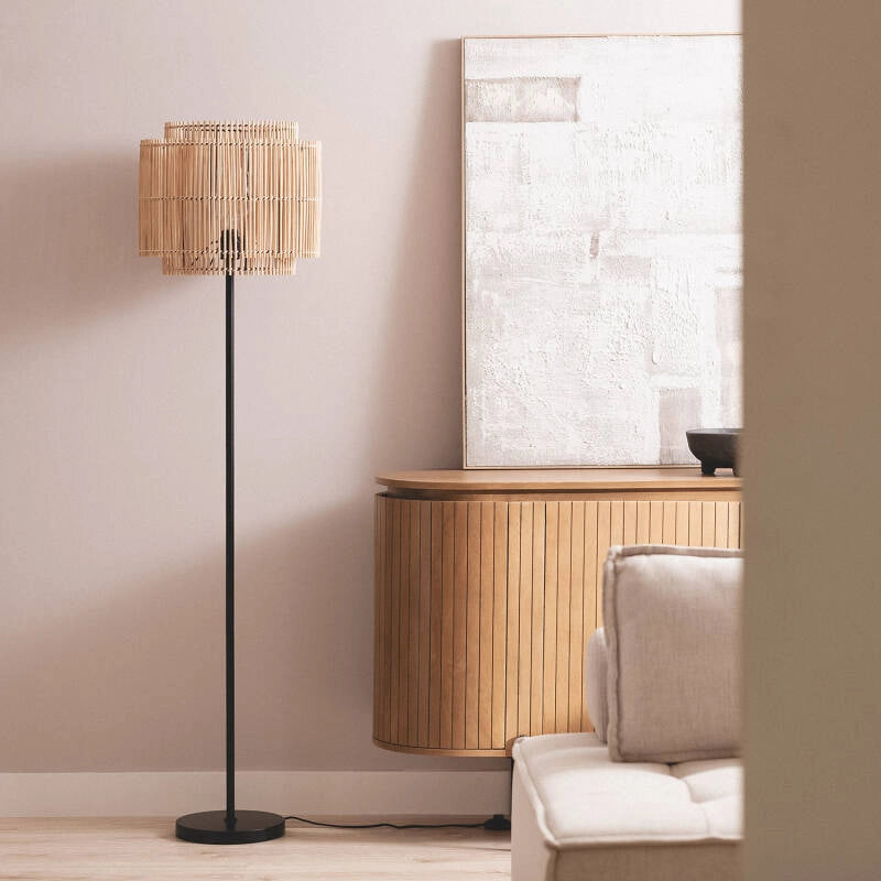 Lámpara de Pie Bambú Natural | Diseño Artesanal y Ecológico
