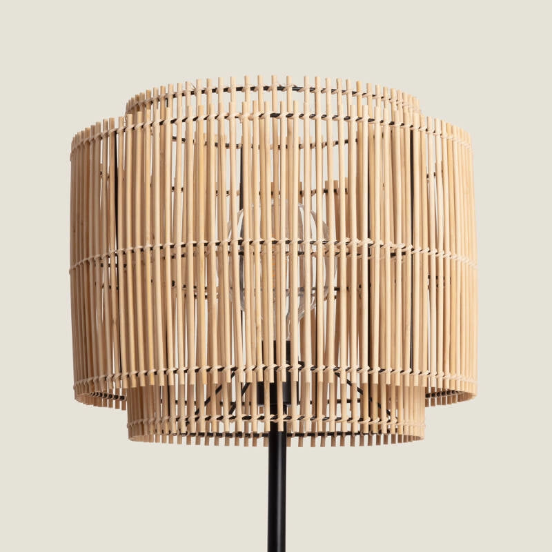 Lámpara de Pie Bambú Natural | Diseño Artesanal y Ecológico