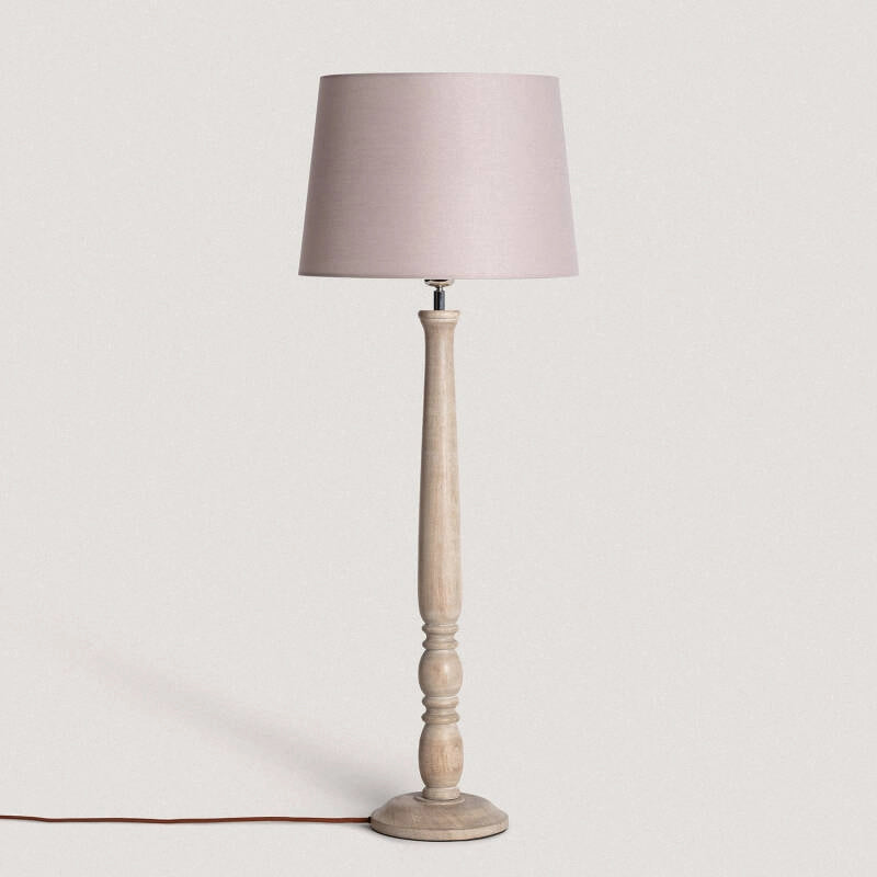 Lámpara de Mesa Wimar de Madera de Mango Natural | Artesanal