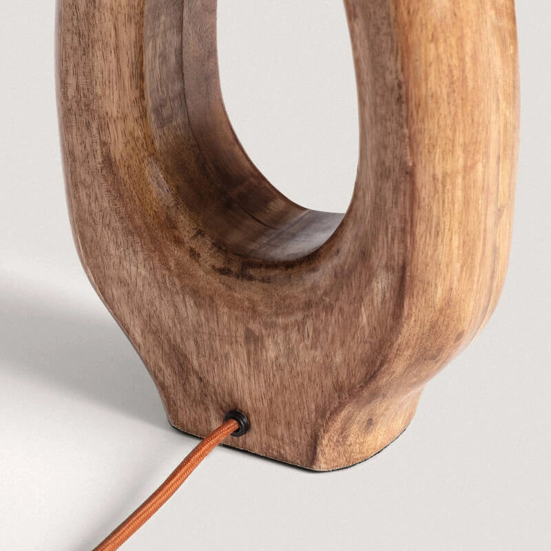 Lámpara de Mesa | Artesanal Madera Mango y Algodón Exclusivo
