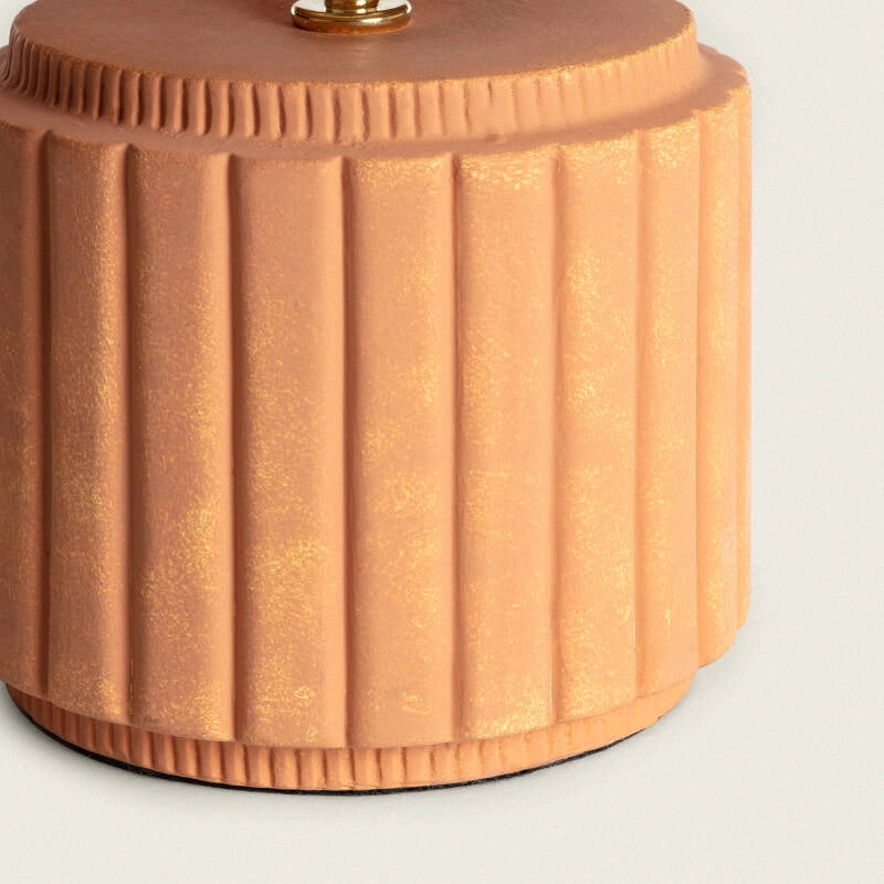 Lámpara de Mesa Rafi | Cerámica Terracota y Rafia Artesanal