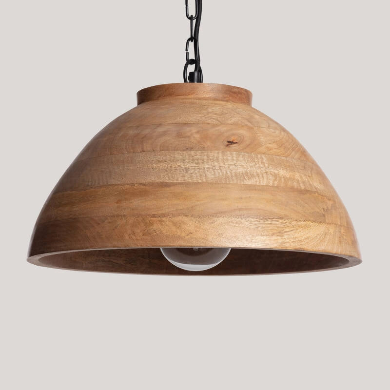 Lámpara colgante Lombok | Madera Mango Natural Diseño Único