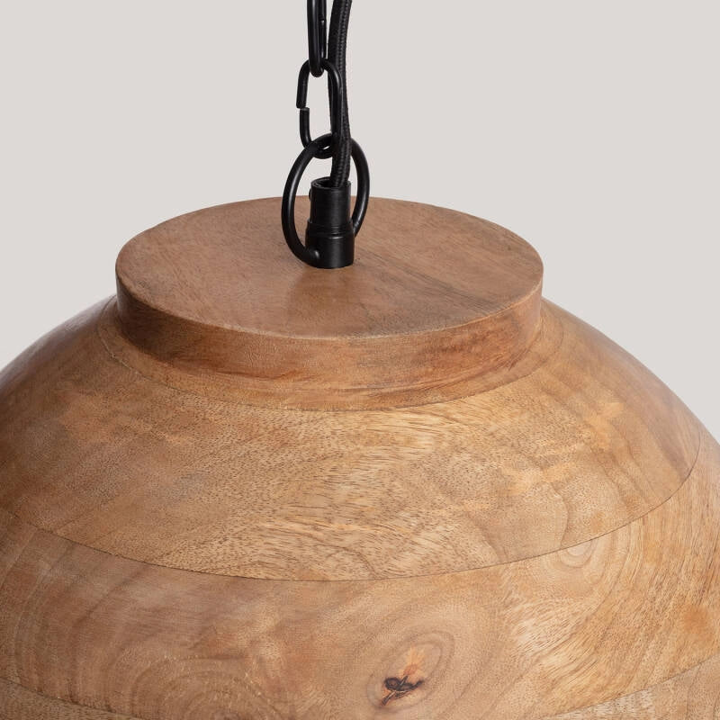 Lámpara colgante Lombok | Madera Mango Natural Diseño Único