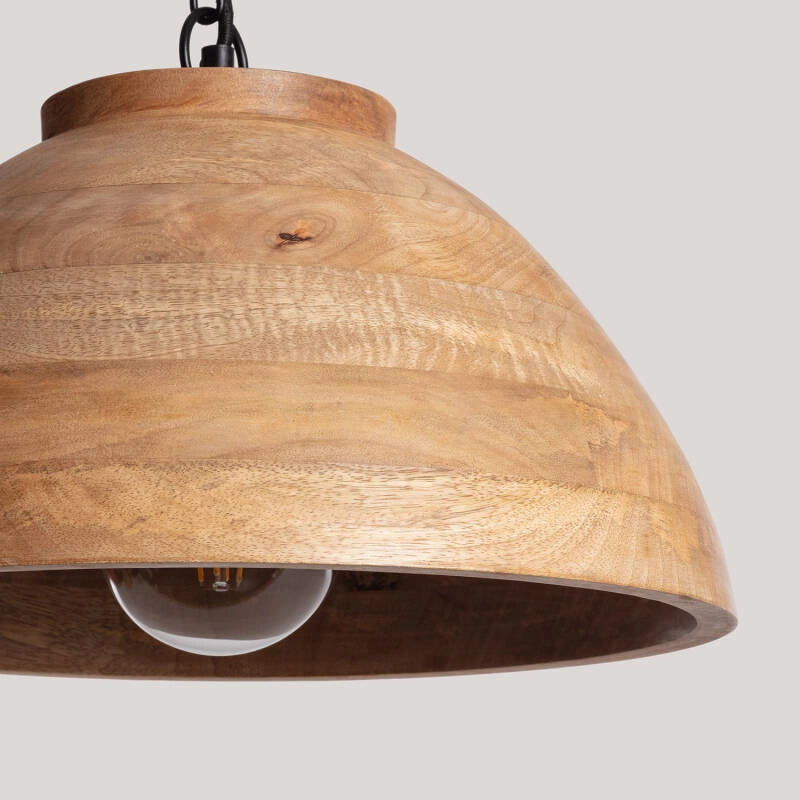 Lámpara colgante Lombok | Madera Mango Natural Diseño Único