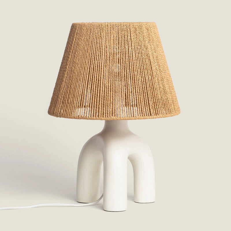 Lámpara Mesa Set | Papel Trenzado Natural Ambiente Acogedor