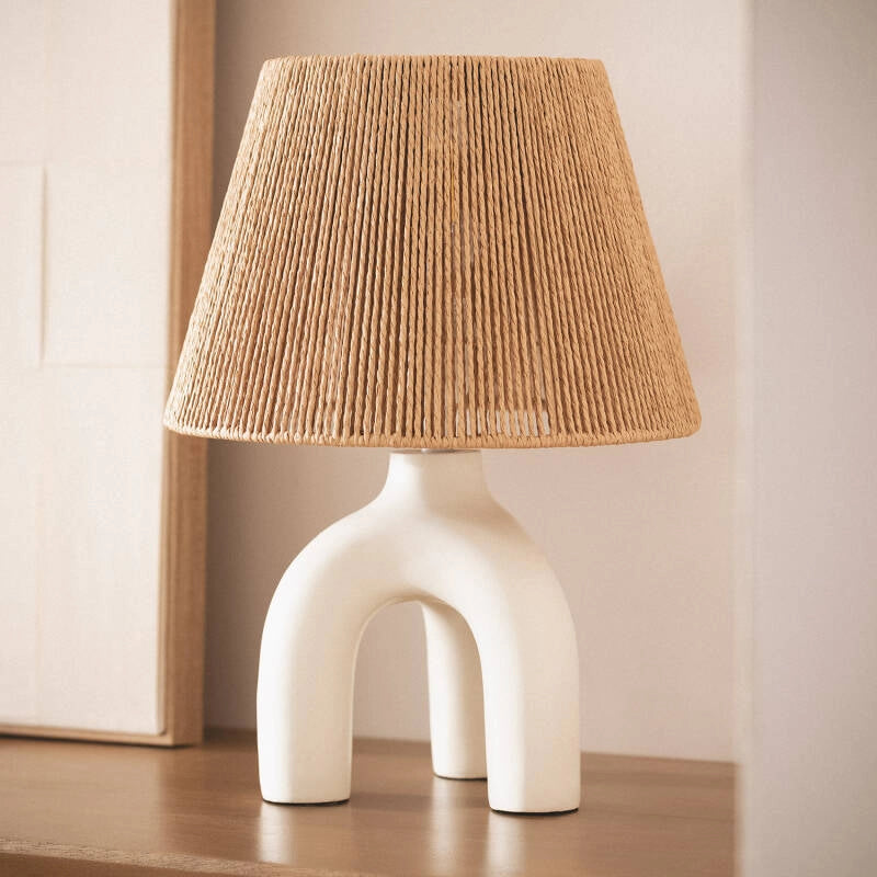 Lámpara Mesa Set | Papel Trenzado Natural Ambiente Acogedor