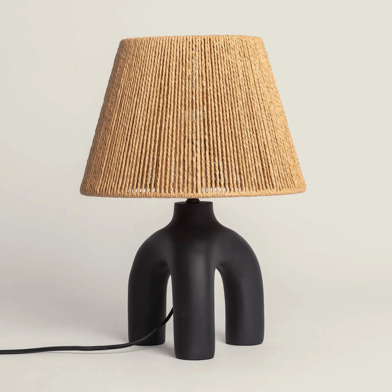 Lámpara Mesa Seti | Papel Trenzado Natural Ambiente Acogedor