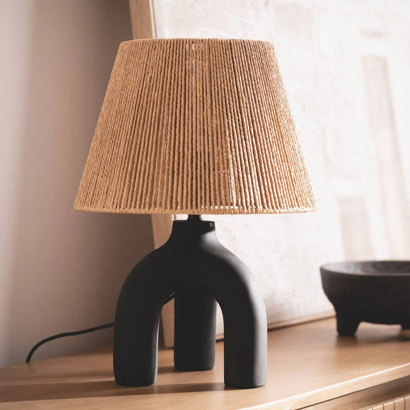 Lámpara Mesa Seti | Papel Trenzado Natural Ambiente Acogedor