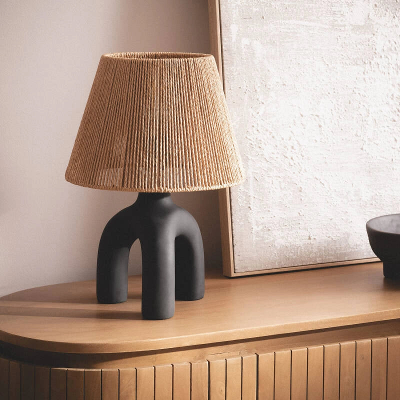 Lámpara Mesa Seti | Papel Trenzado Natural Ambiente Acogedor