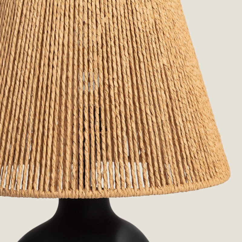 Lámpara Mesa Seti | Papel Trenzado Natural Ambiente Acogedor