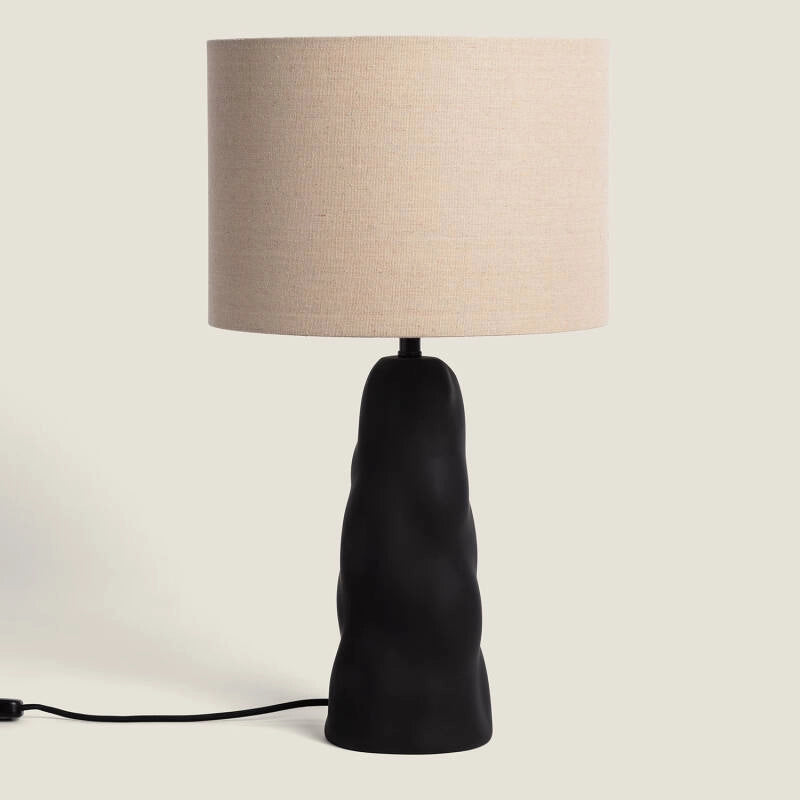 Lámpara Mesa | Lino y Metal | Diseño Contemporáneo Elegante