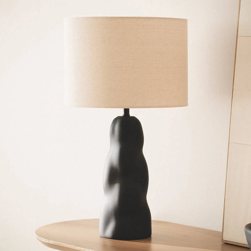 Lámpara Mesa | Lino y Metal | Diseño Contemporáneo Elegante