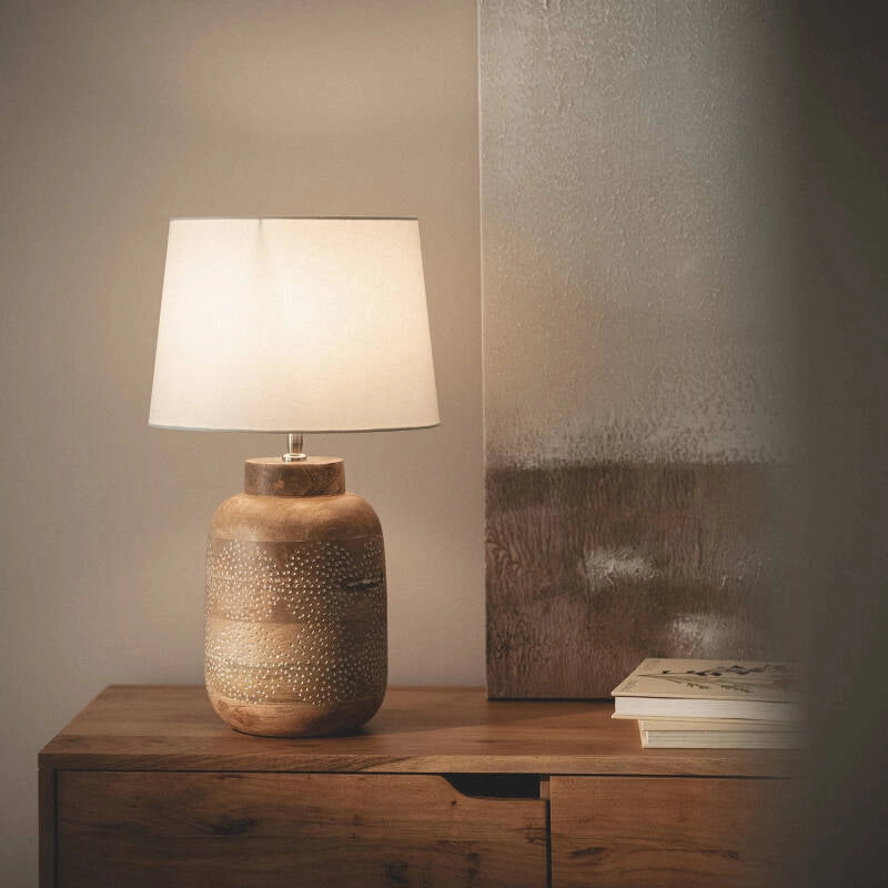 Lámpara Mesa Salomón | Madera Natural | Diseño Minimalista Lámpara Mesa Salomón P: madera natural de alta calidad. Diseño minimalista. Aporta luz cálida y acogedora. Ideal para leer o trabajar. ¡Elegancia duradera!