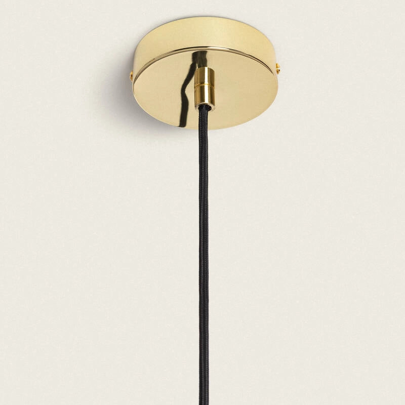 LÁMPARA COLGANTE DE DISEÑO PREMIUM, COLECCIÓN OM. Lámpara Colgante Ego: cristal bicolor y dorado cromado. Diseño elegante y retro para tu hogar. Aporta color, carácter y sofisticación a salones o comedores.