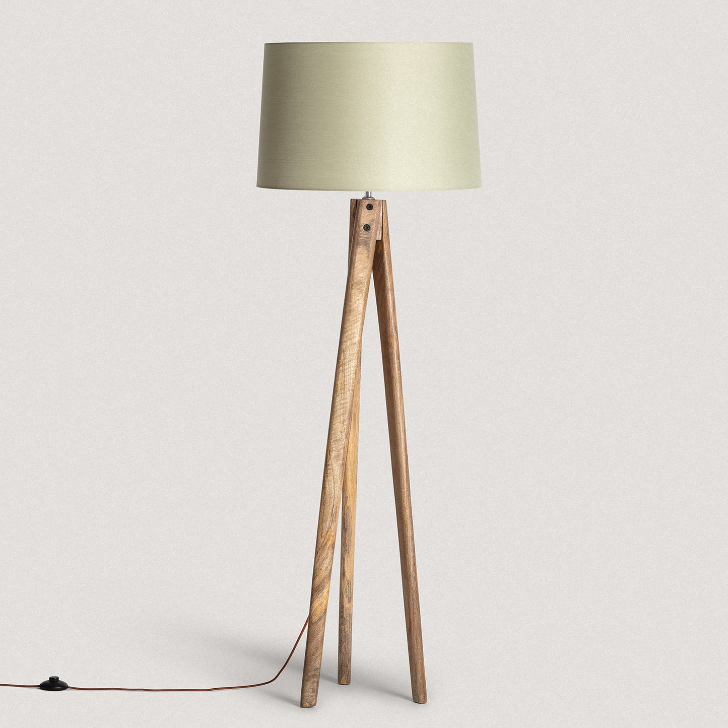 Lámpara de Pie Mena en Madera de Mango Natural | Elegancia