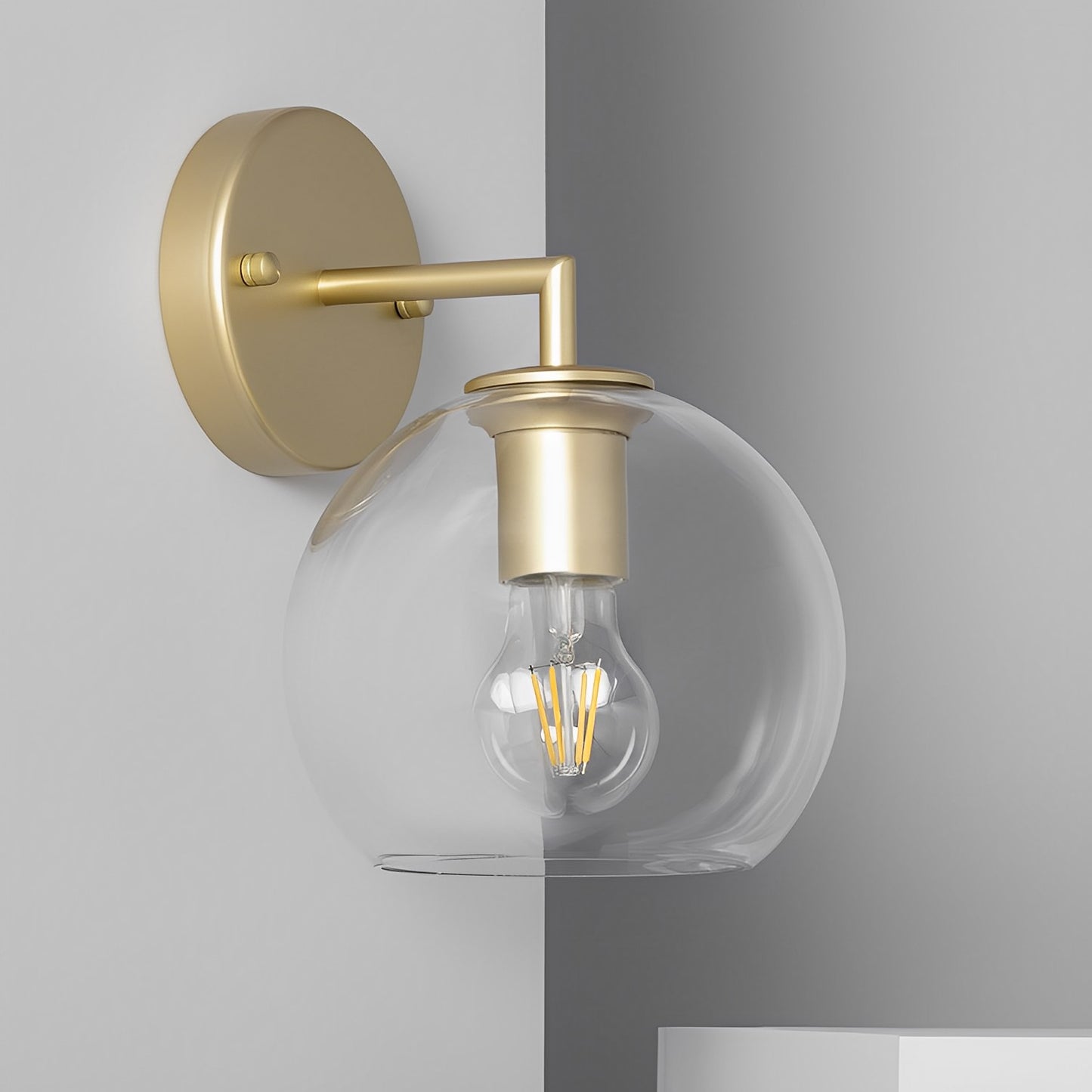 Lámpara de Pared | Diseño Retro Premium | Metal y Cristal