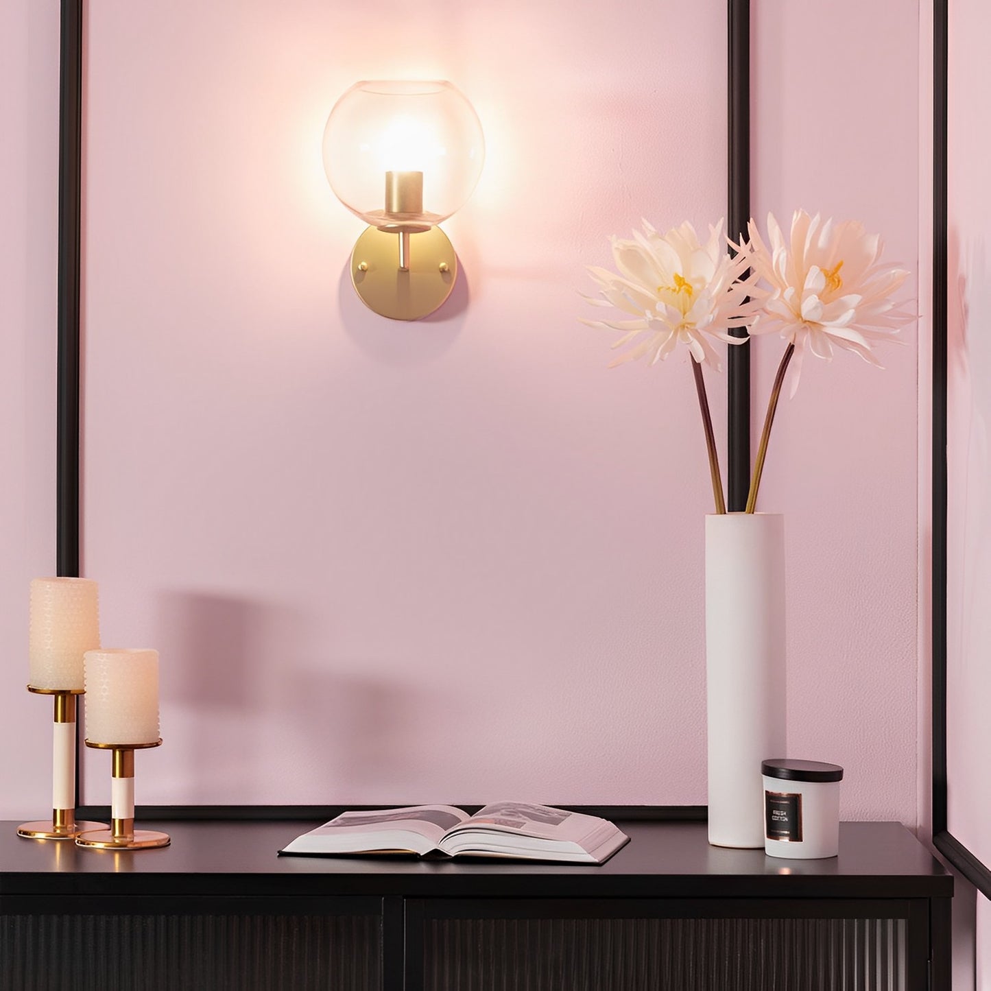 Lámpara de Pared | Diseño Retro Premium | Metal y Cristal