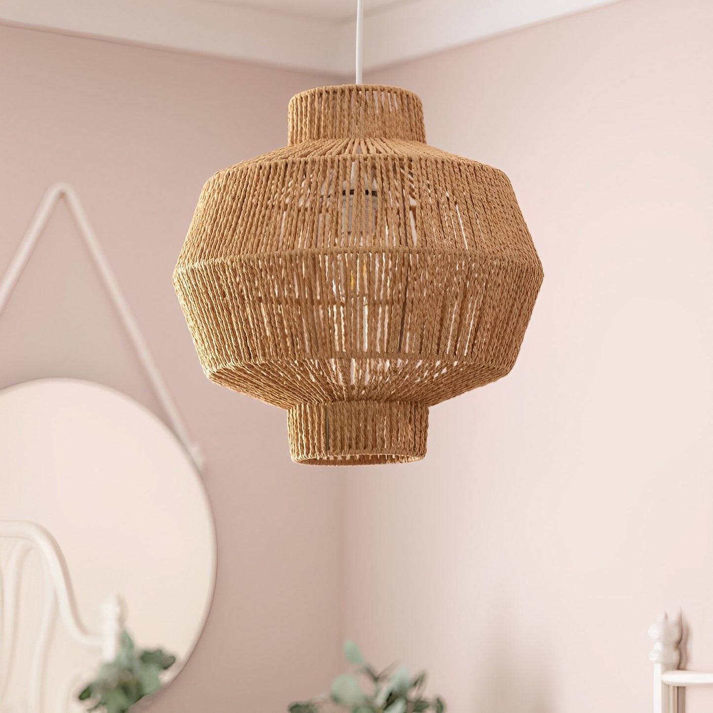 Lámpara Colgante Papel Kena Natural | Diseño Artesanal Único
