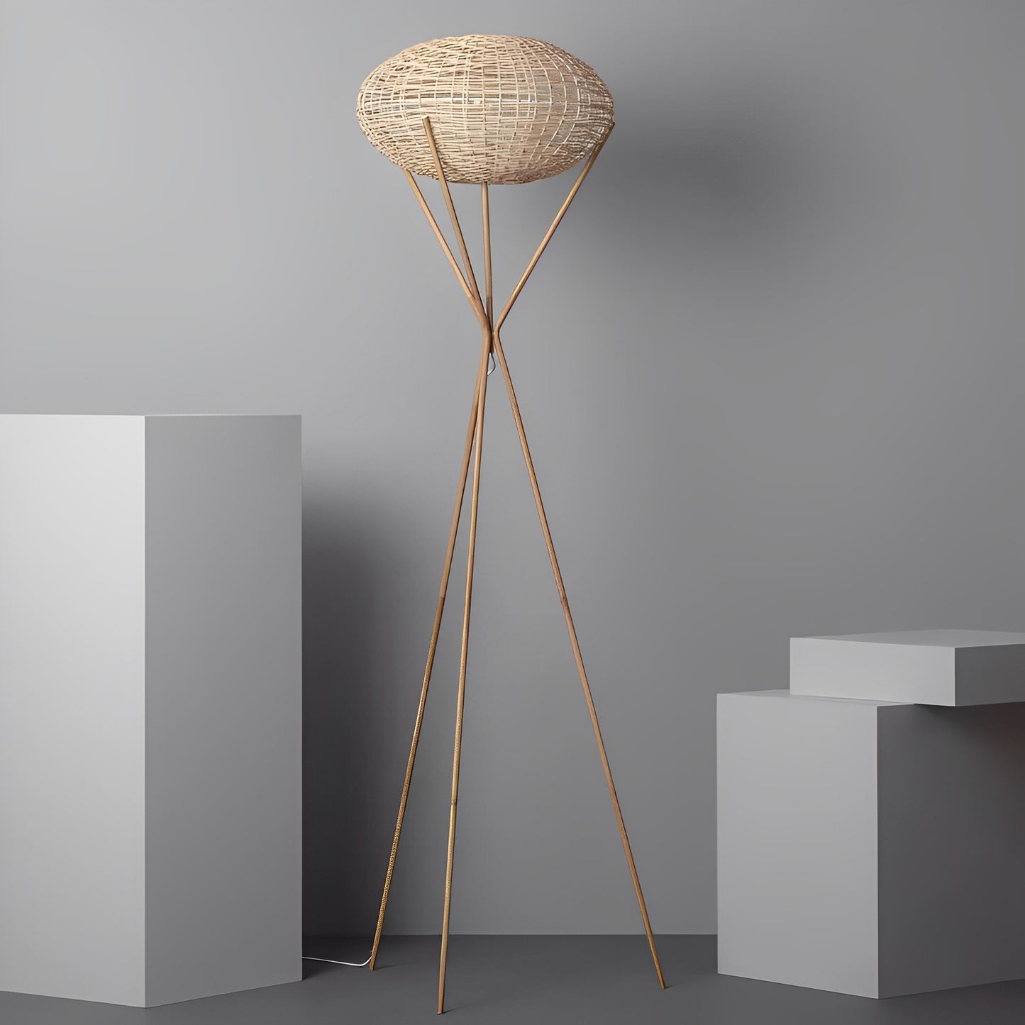 Lámpara de Pie Angkasa Bambú Natural | Diseño Artesanal