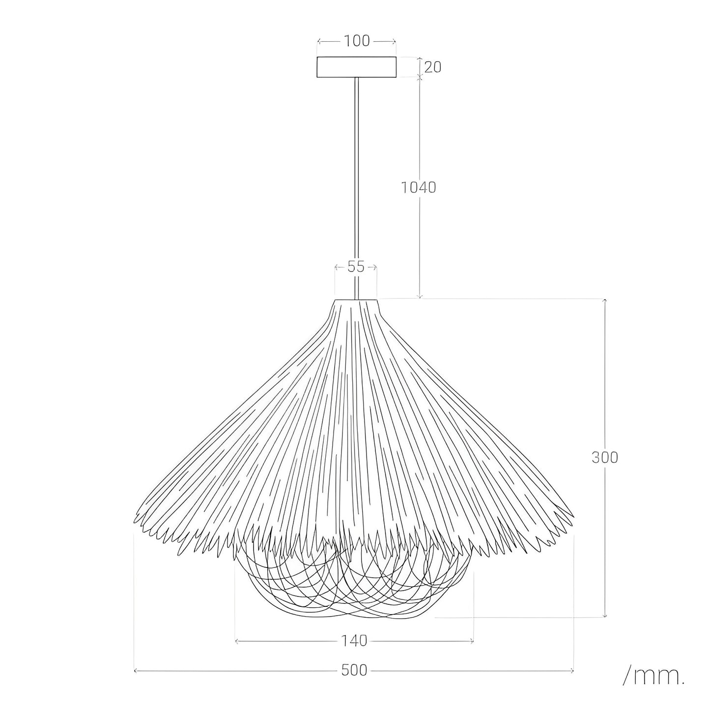 Lámpara colgante en ratán natural | Boho-Chic artesanal