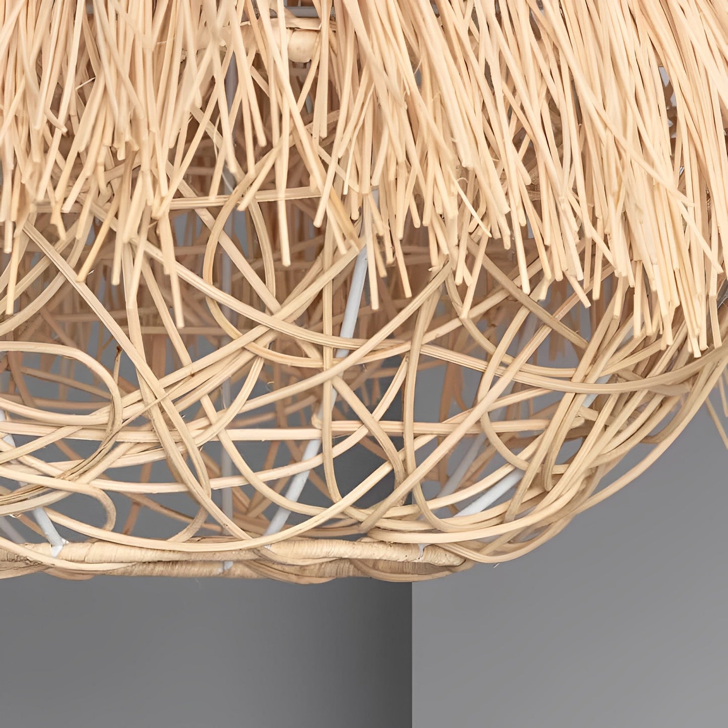 Lámpara colgante en ratán natural | Boho-Chic artesanal