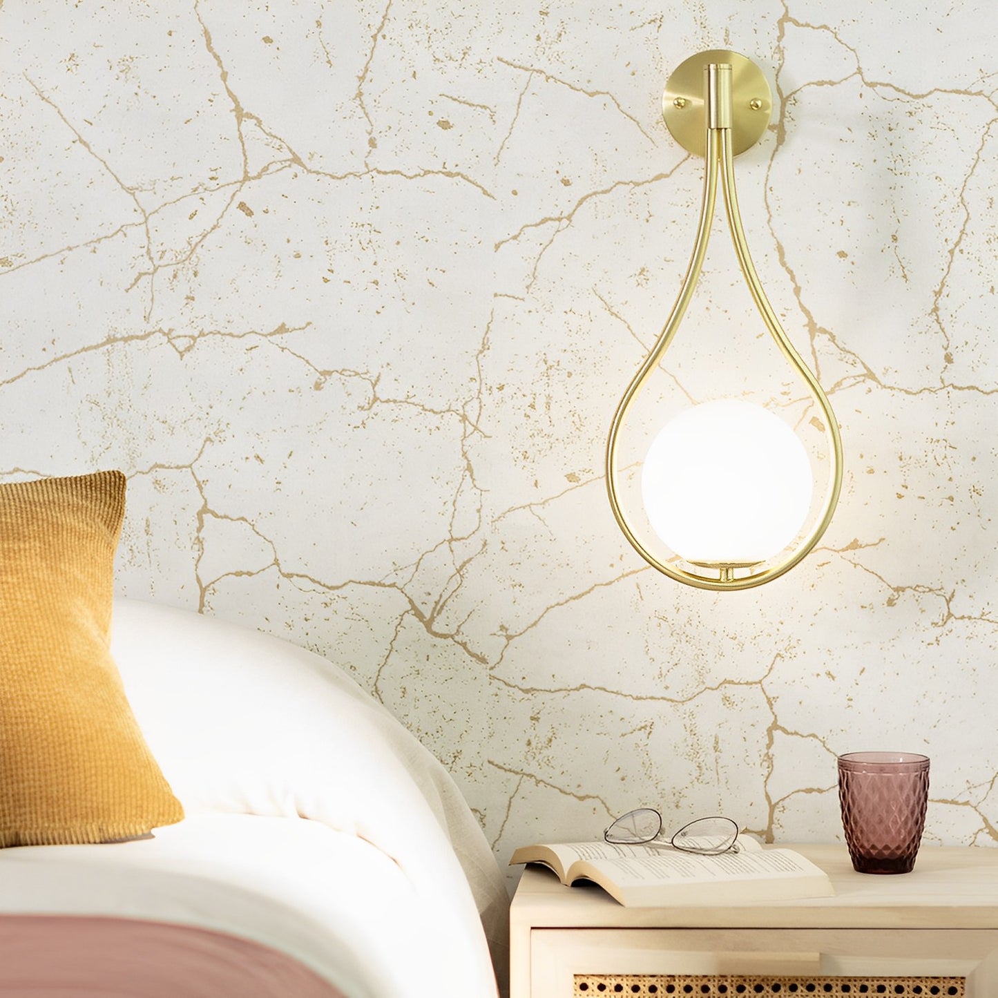 Lámpara de Pared Diseño Art Decó | Metal y Cristal Elegante