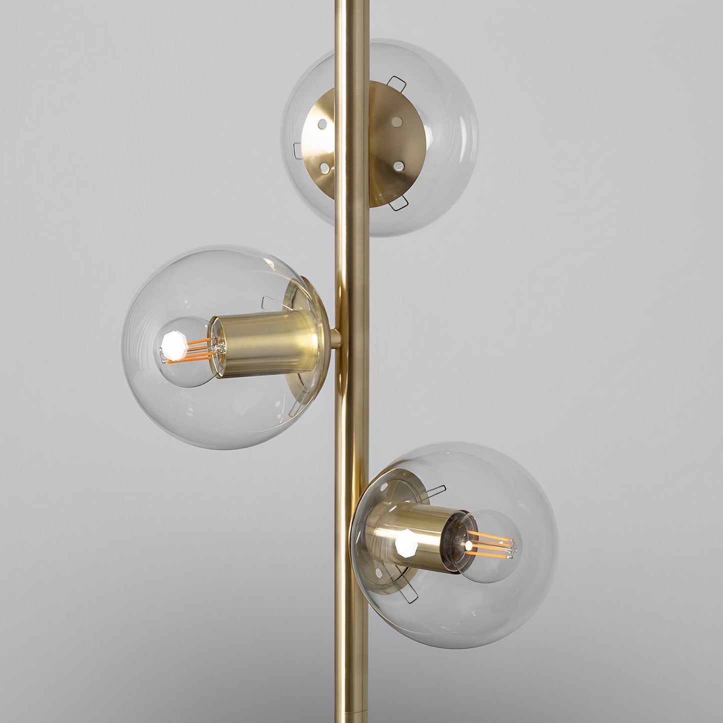 Lámpara de Pie | Diseño Premium | Metal y Cristal Elegante