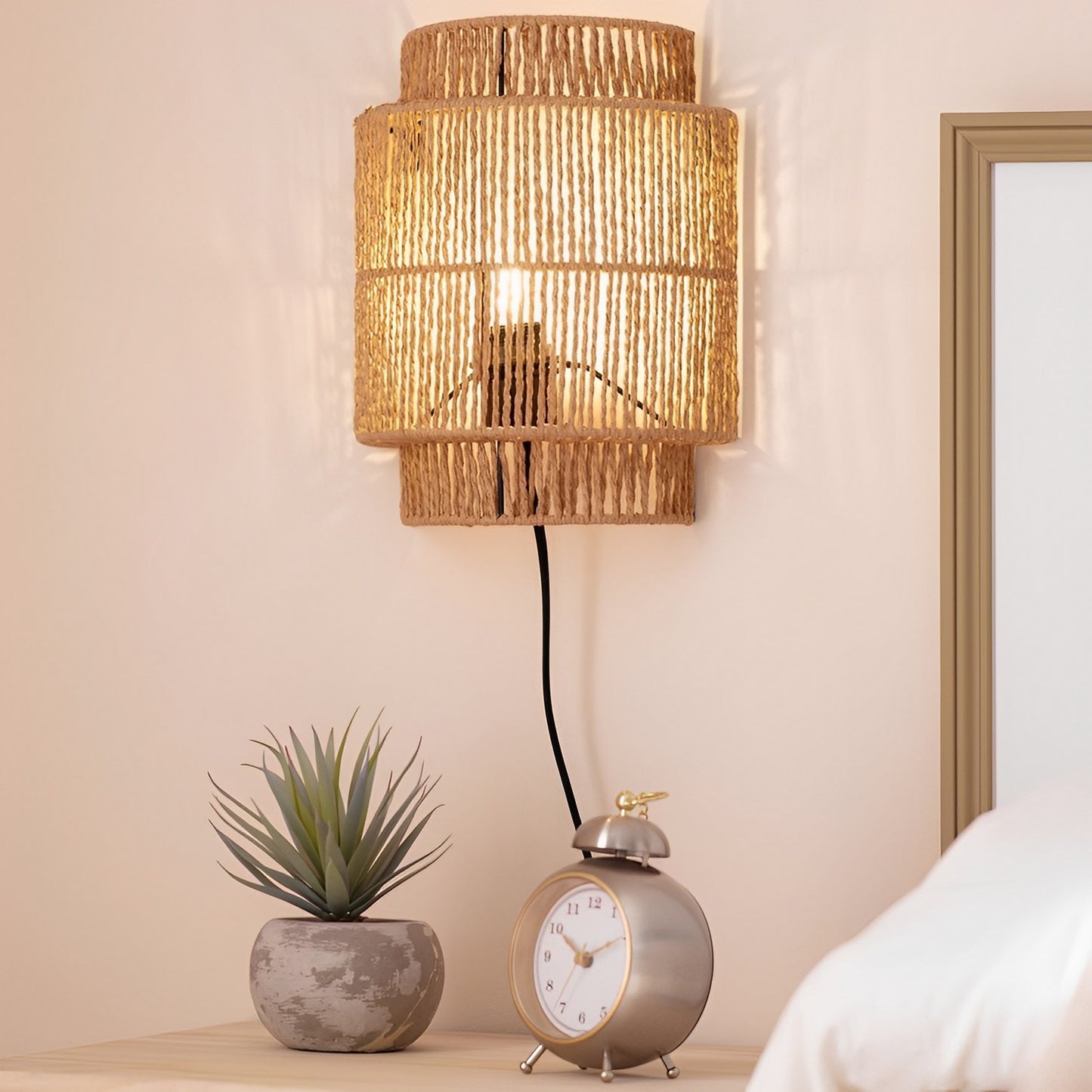 Lámpara de Pared Amisha en Papel Natural – Boho Chic