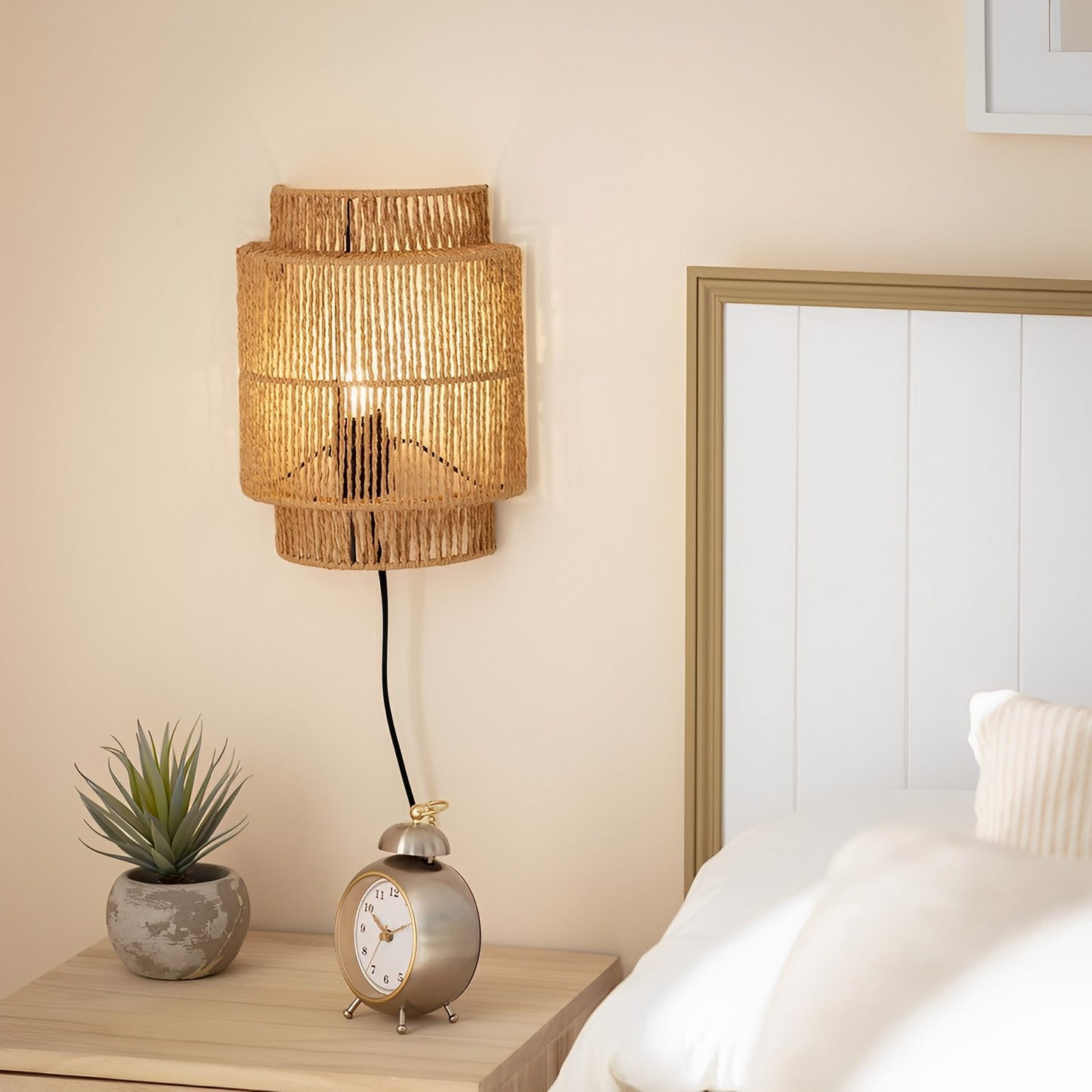 Lámpara de Pared Amisha en Papel Natural – Boho Chic