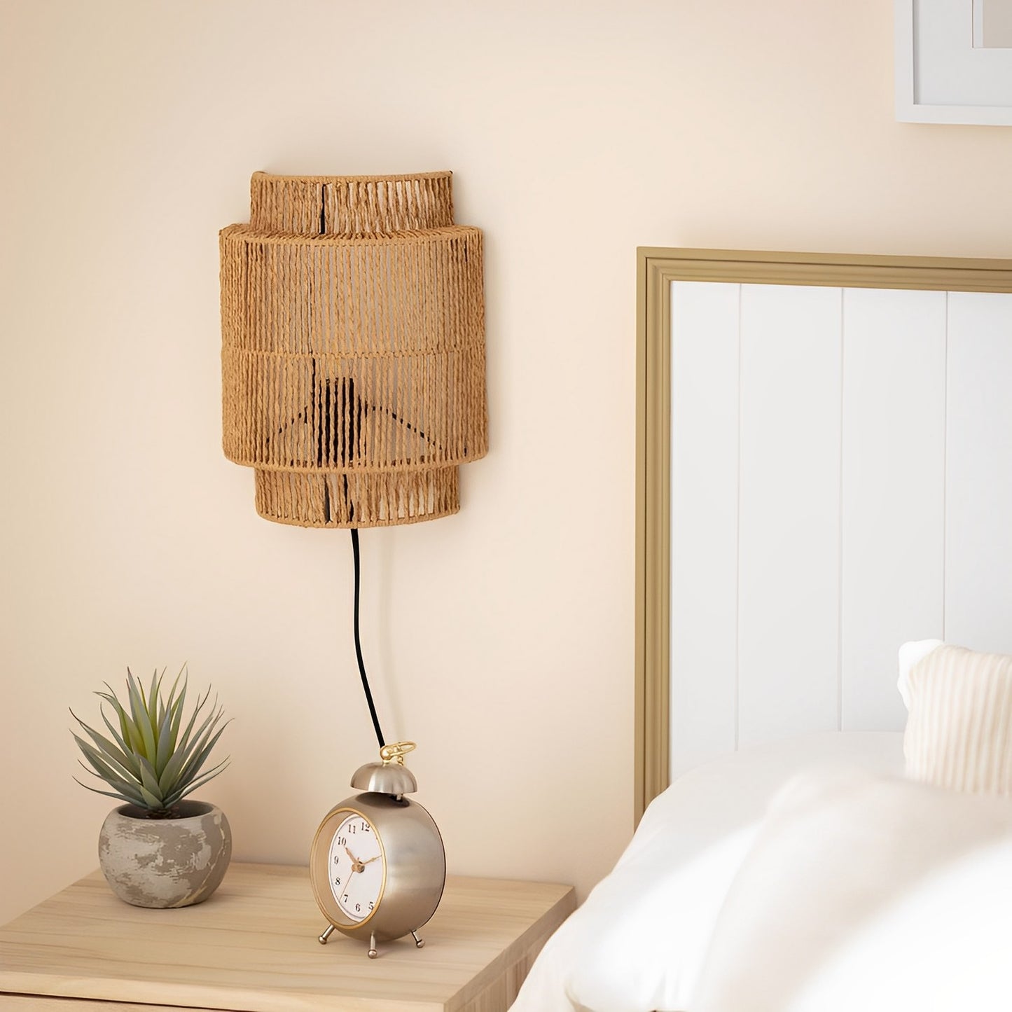 Lámpara de Pared Amisha en Papel Natural – Boho Chic