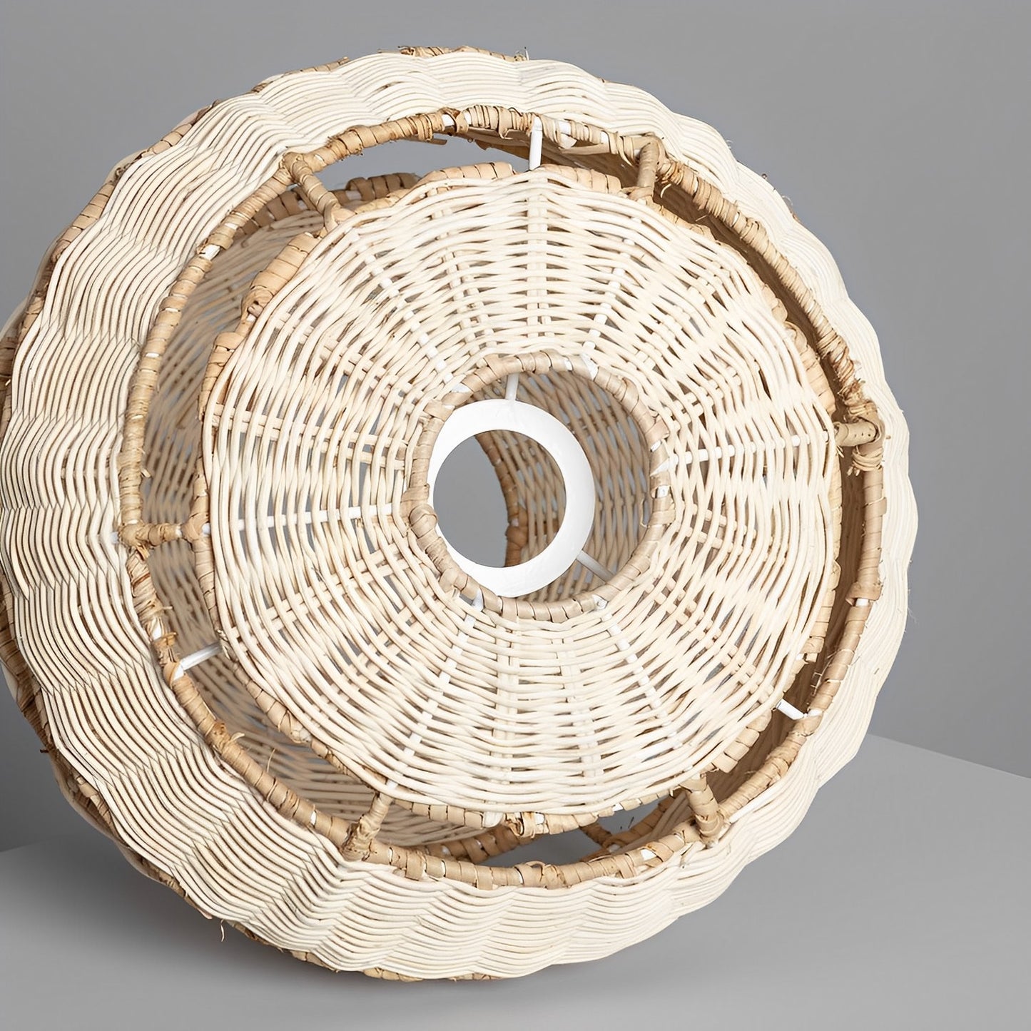 Lámpara colgante de ratán natural | Diseño boho artesanal