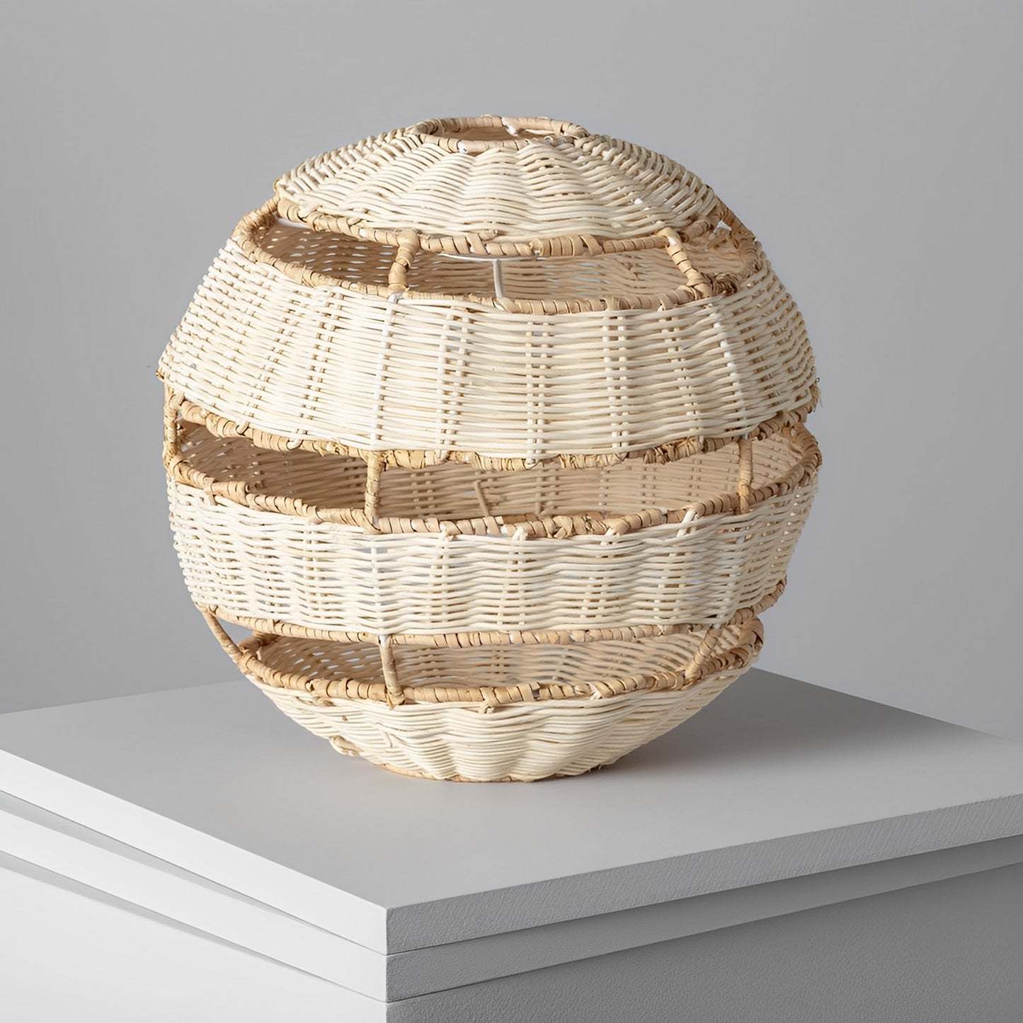 Lámpara colgante de ratán natural | Diseño boho artesanal