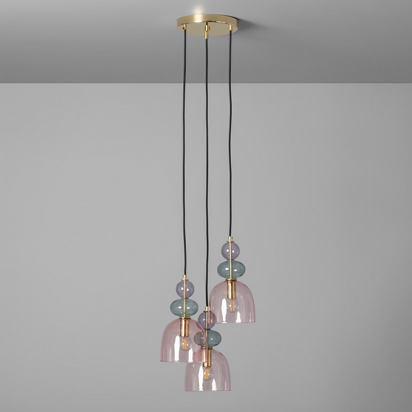 Lámpara Colgante Elmas Cristal Vintage 3 Luces E27