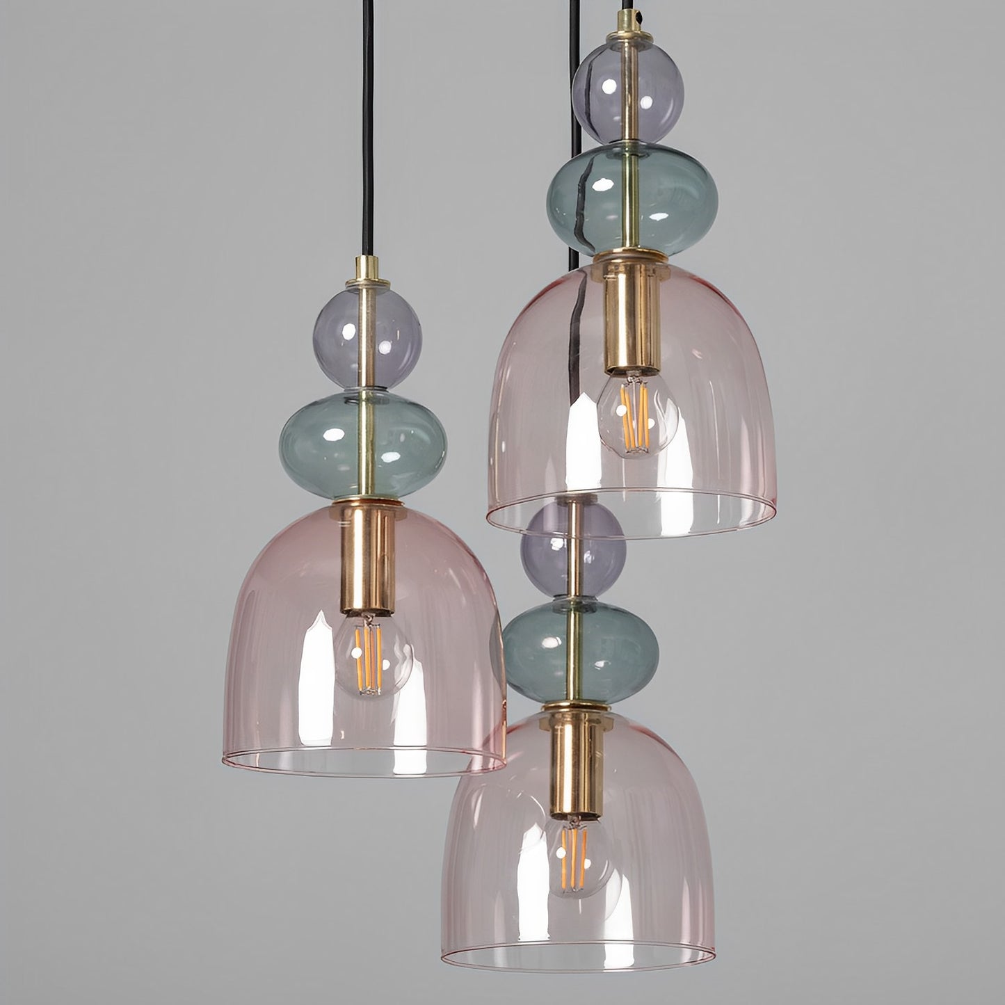 Lámpara Colgante Elmas Cristal Vintage 3 Luces E27