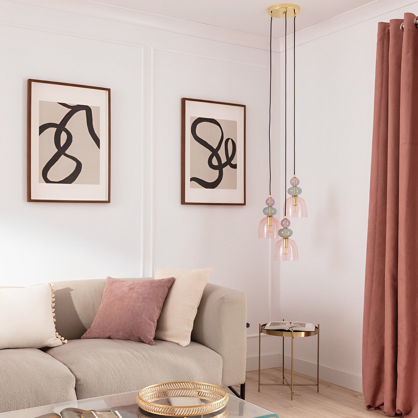 Lámpara Colgante Elmas Cristal Vintage 3 Luces E27
