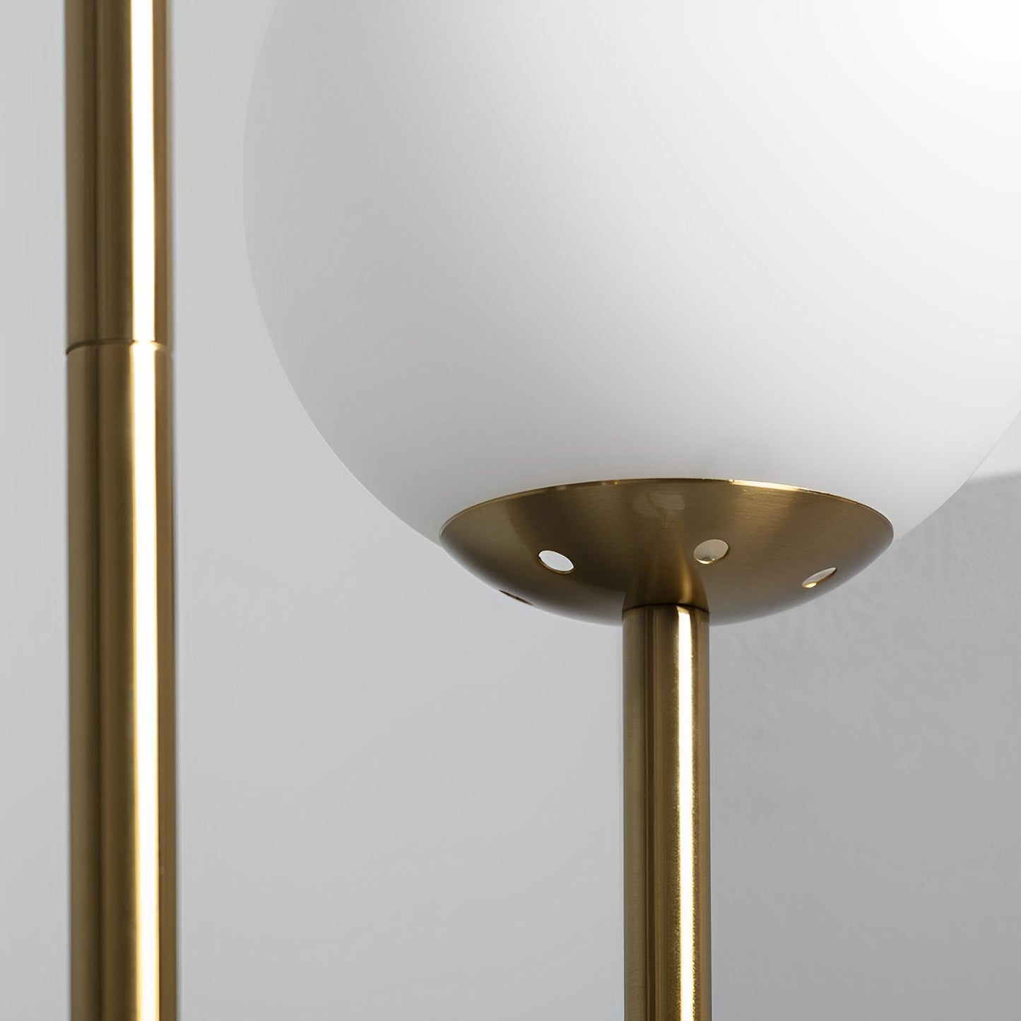 Lámpara de Pie | 2 Luces | Diseño Minimalista Metal/Cristal