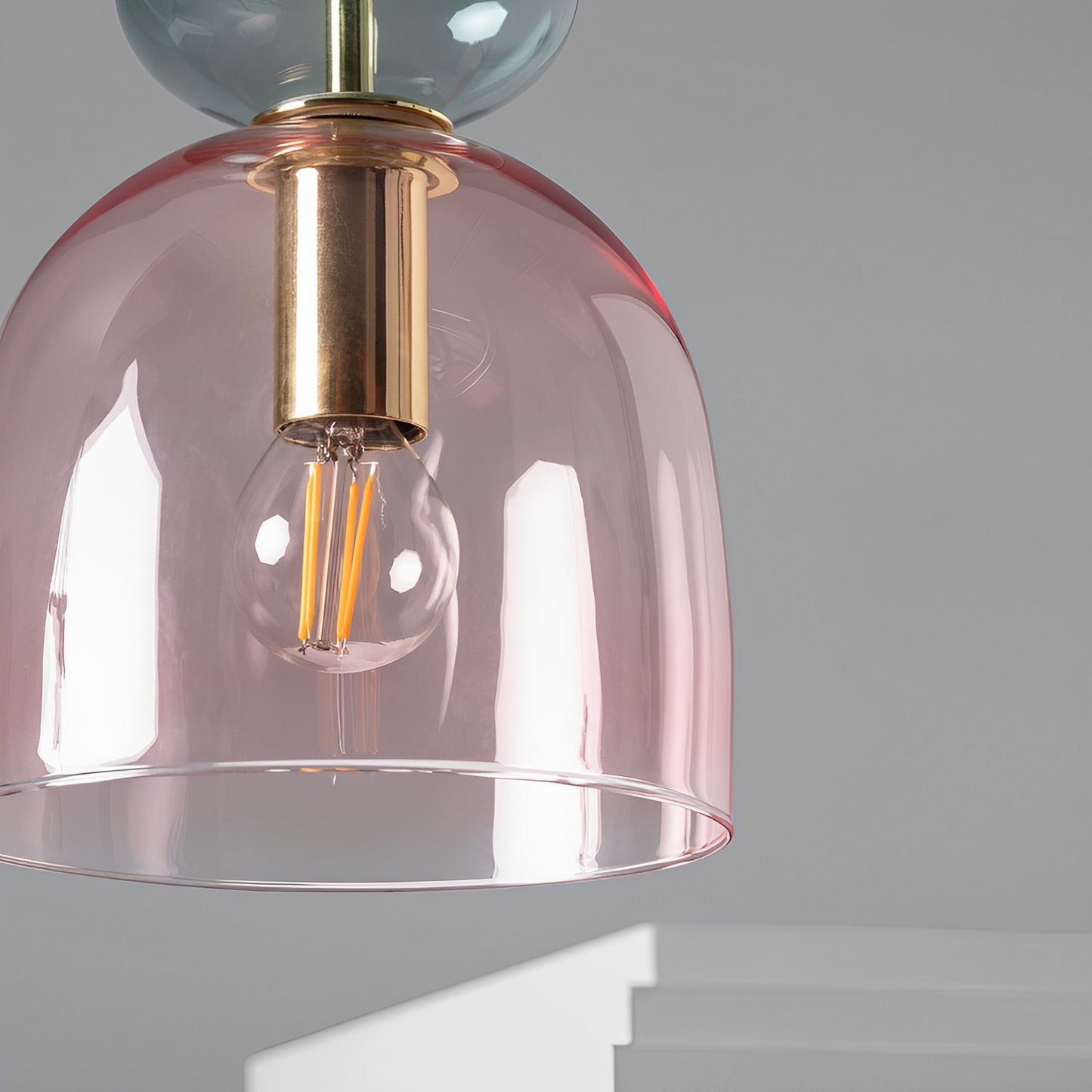 Lámpara Colgante | Cristal Color Vintage | Cable Ajustable
