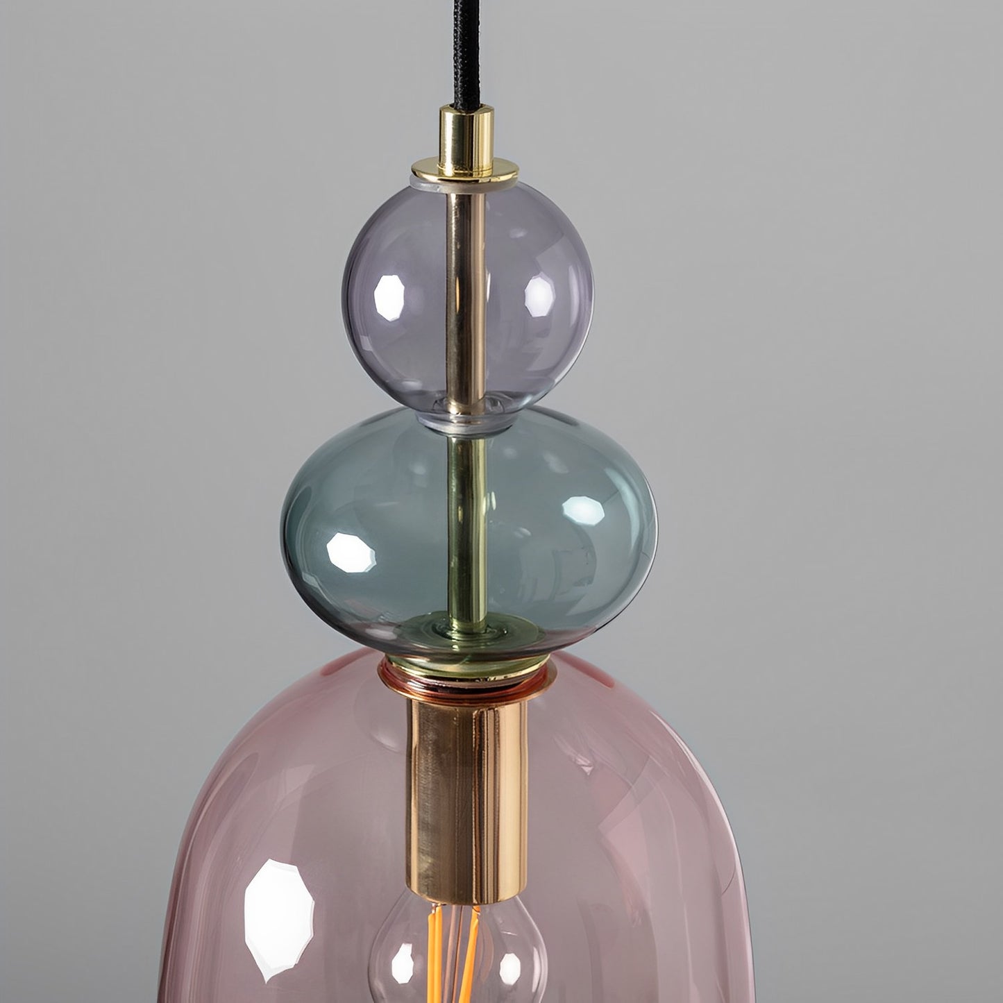 Lámpara Colgante | Cristal Color Vintage | Cable Ajustable