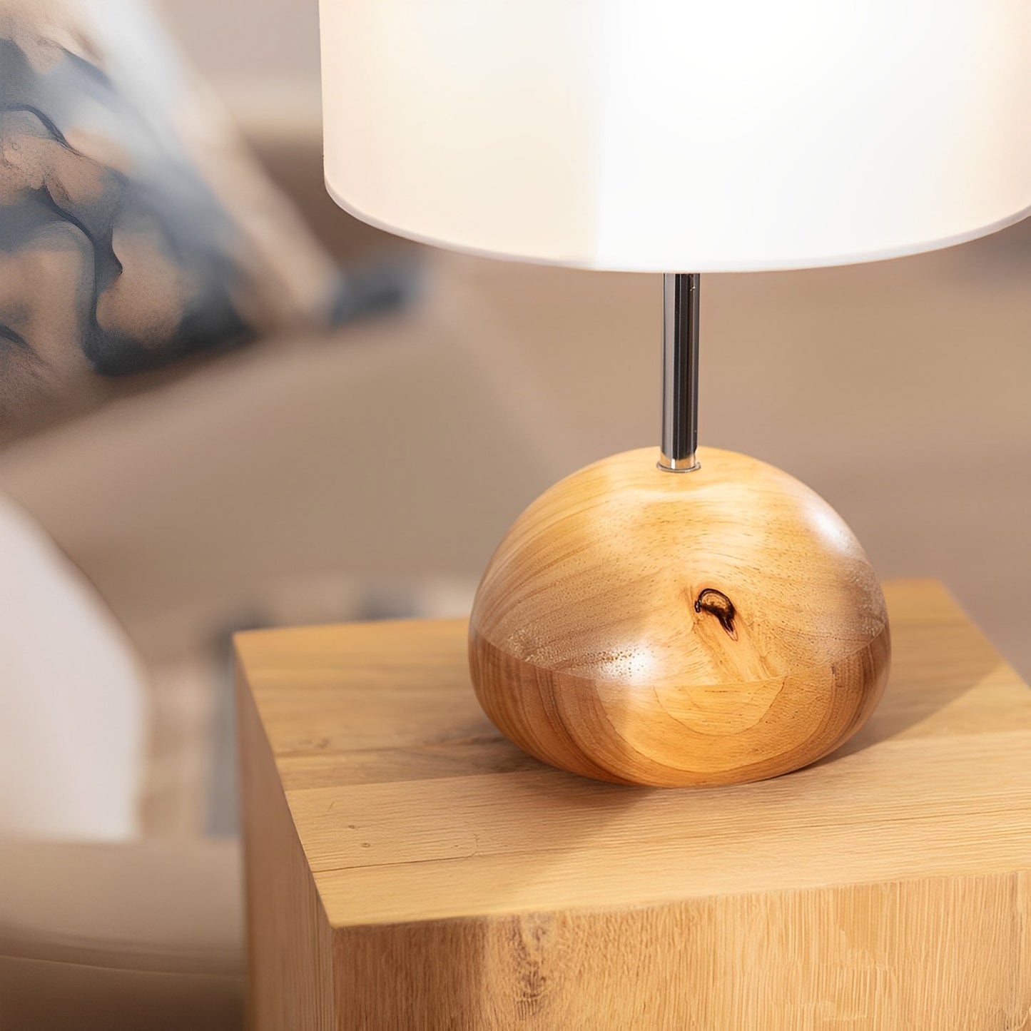 LÁMPARA DE MESA COLECCIÓN BODHI, ELABORADA A MANO CON MADERA