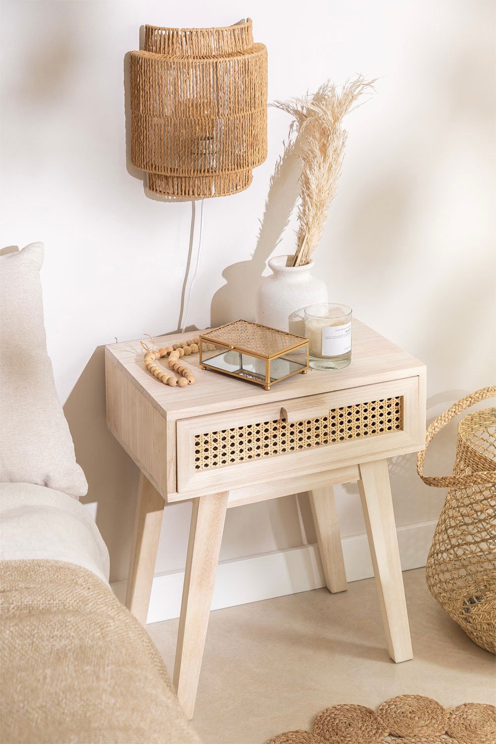 Lámpara de Pared Amisha en Papel Natural – Boho Chic