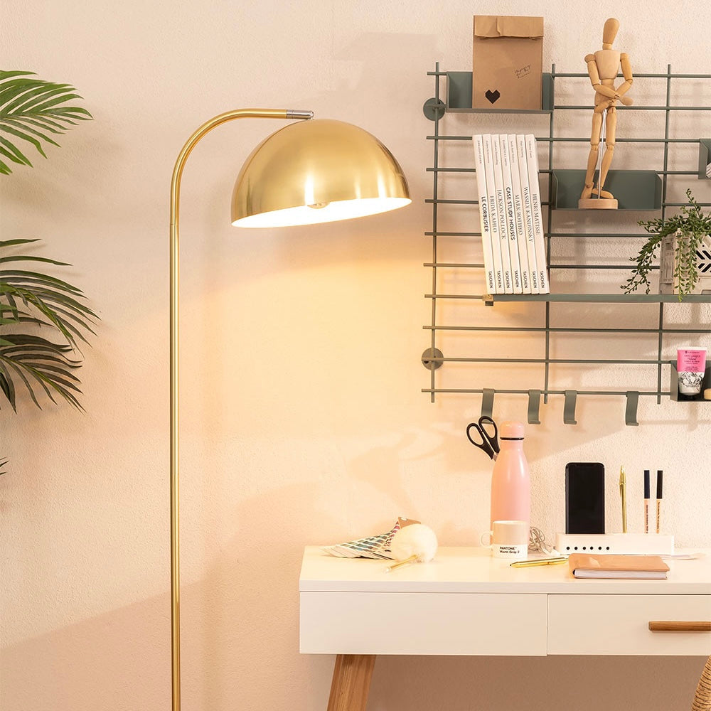 Lámpara de Pie | Diseño Premium | Metal y Cristal Elegante
