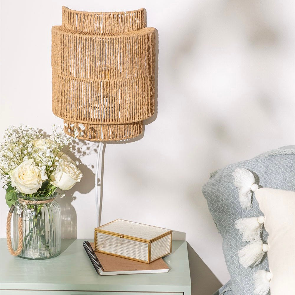 Lámpara de Pared Amisha en Papel Natural – Boho Chic