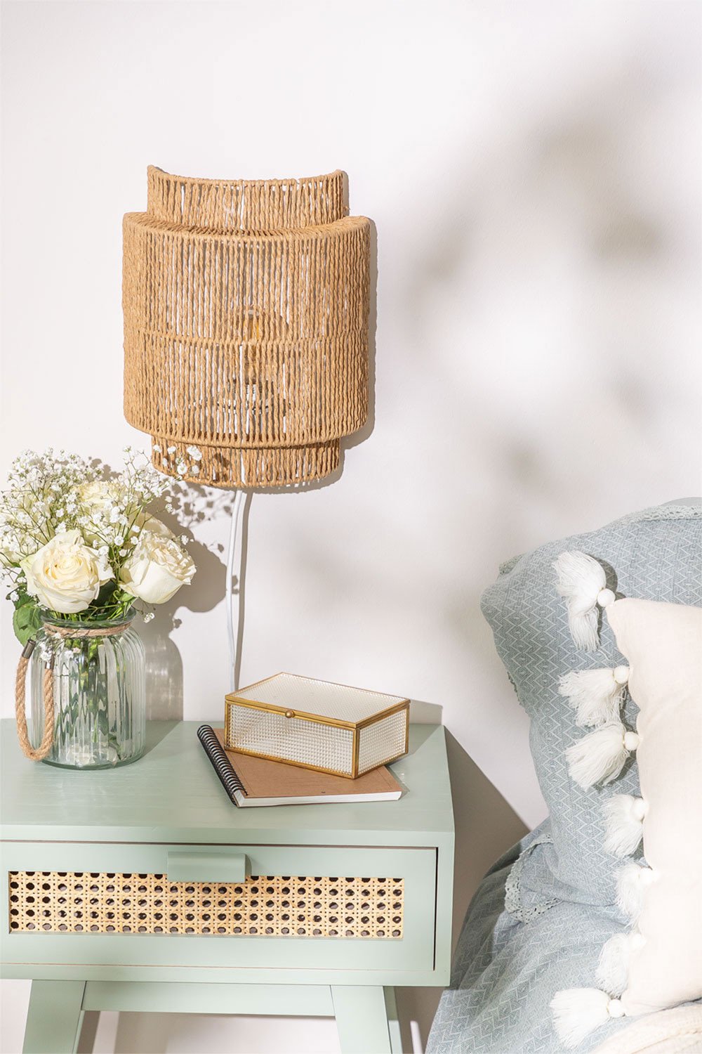 Lámpara de Pared Amisha en Papel Natural – Boho Chic
